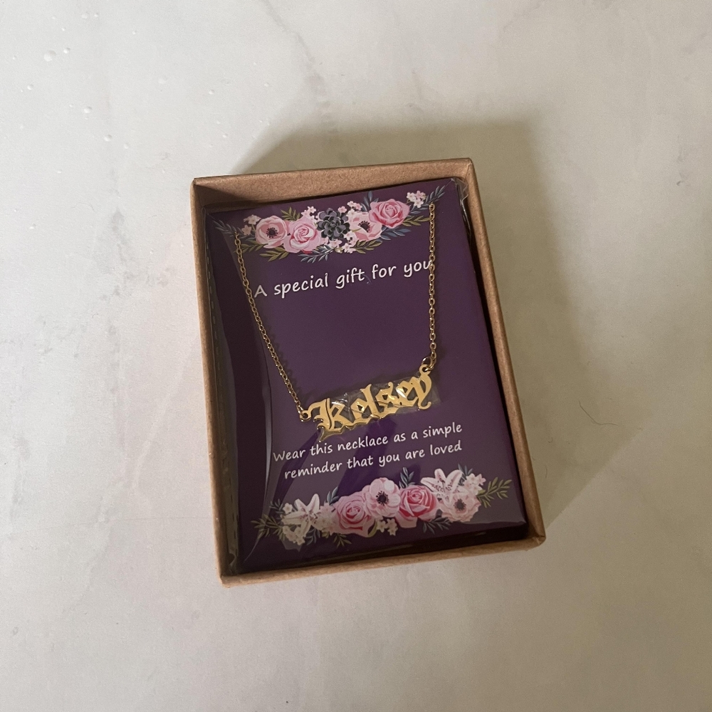 Joycuff Old English Name Necklace - Kelsey